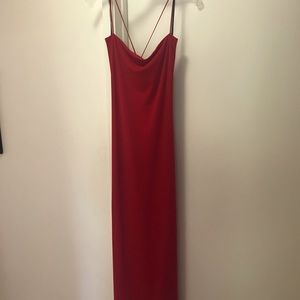 Long red dress
